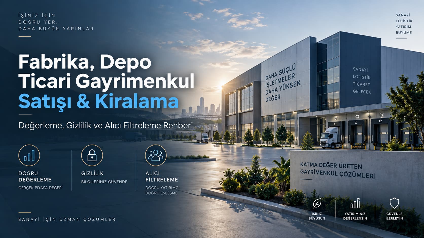 Fabrika, Depo Ticari Gayrimenkul Satışı & Kiralama: Değerleme, Gizlilik ve Alıcı Filtreleme Rehberi